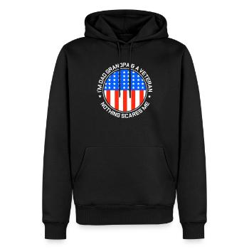 Je suis papa, grand-père et vétéran Dictons papa papa - Sweat à capuche Premium bio Homme - noir - Devant - Nico (187cm)