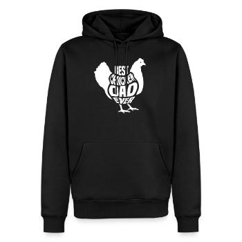 Bester Hühner Papa Aller Zeiten Vater Papi Sprüche - Männer Premium Bio Hoodie - Schwarz - Vorne - Nico (187cm)