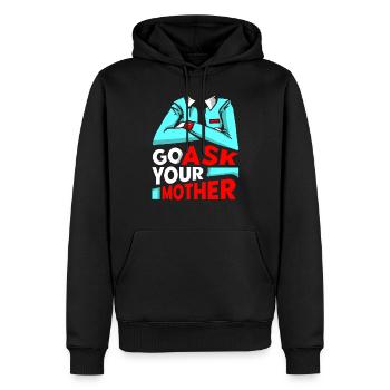 Allez demander à votre maman papa papa papa vos paroles - Sweat à capuche Premium bio Homme - noir - Devant - Nico (187cm)