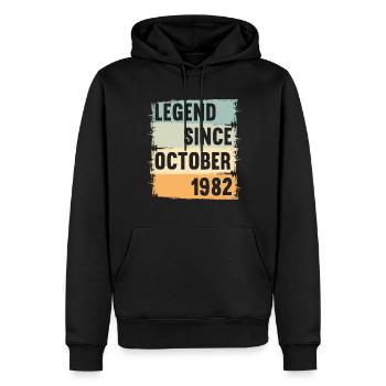 Né en octobre 1982 40 ans 40s 40e anniversaire - Sweat à capuche Premium bio Homme - noir - Devant - Nico (187cm)