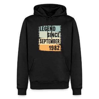Né en septembre 1982 40 ans 40s 40e anniversaire - Sweat à capuche Premium bio Homme - noir - Devant - Nico (187cm)