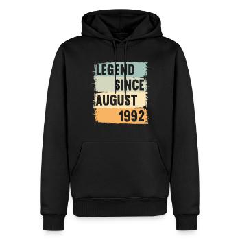 Geboren August 1992 30 Jahre 30er 30.Geburtstag - Männer Premium Bio Hoodie - Schwarz - Vorne - Nico (187cm)