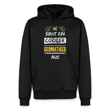 So Sieht Ein Cooler Geomatiker Aus Arbeitsshirt - Männer Premium Bio Hoodie - Schwarz - Vorne - Nico (187cm)