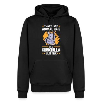 Das ist Chinchilla Glitzer Wollmaus Nagetier - Männer Premium Bio Hoodie - Schwarz - Vorne - Nico (187cm)