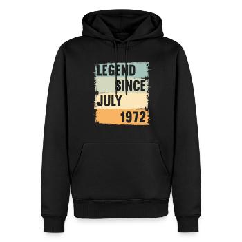 Né en juillet 1972 50 ans 50s 50e anniversaire - Sweat à capuche Premium bio Homme - noir - Devant - Nico (187cm)