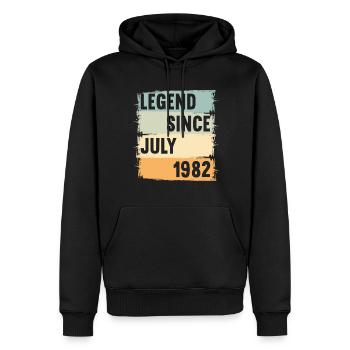 Né en juillet 1982 40 ans 40s 40e anniversaire - Sweat à capuche Premium bio Homme - noir - Devant - Nico (187cm)