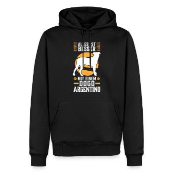Alles ist besser mit einem Dogo Argentino - Männer Premium Bio Hoodie - Schwarz - Vorne - Nico (187cm)