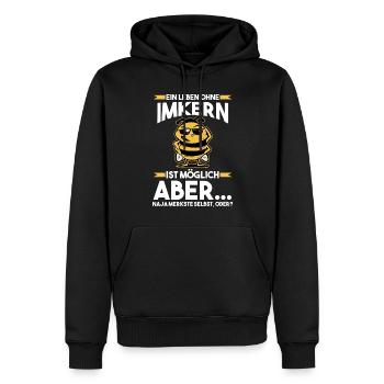 Biene Bienen Imkerei Honig Imker - Männer Premium Bio Hoodie - Schwarz - Vorne - Nico (187cm)
