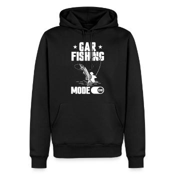 Mode de pêche Garfish Gar sur Garfish Fishing - Sweat à capuche Premium bio Homme - noir - Devant - Nico (187cm)