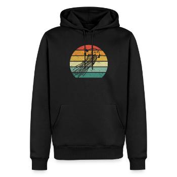 Méduse Amoureuse Méduse Rétro Qualle - Sweat à capuche Premium bio Homme - noir - Devant - Nico (187cm)