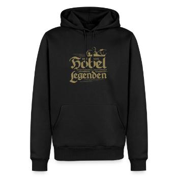 Schreiner mit dem Hobel in den Händen - Männer Premium Bio Hoodie - Schwarz - Vorne - Nico (187cm)