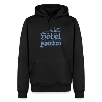 Schreiner mit dem Hobel in den Händen - Männer Premium Bio Hoodie - Schwarz - Vorne - Nico (187cm)