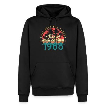 Vintage 1968 Juli - Männer Premium Bio Hoodie - Schwarz - Vorne - Nico (187cm)