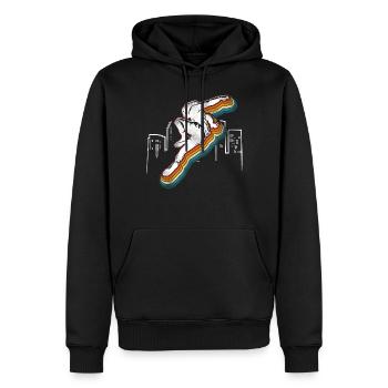 Parkour Free Running Traceur Retro - Sweat à capuche Premium bio Homme - noir - Devant - Nico (187cm)