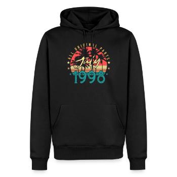 Meilleure idée cadeau juillet 1998 - Sweat à capuche Premium bio Homme - noir - Devant - Nico (187cm)