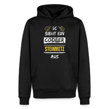 So Sieht Ein Cooler Steinmetz Aus Arbeitsshirt - Männer Premium Bio Hoodie - Schwarz - Vorne - Nico (187cm)