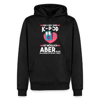 K-pop - Männer Premium Bio Hoodie - Schwarz - Vorne - Nico (187cm)