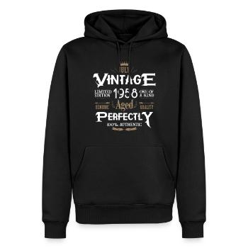 Juillet 1958 naissance Legends Birthday - Sweat à capuche Premium bio Homme - noir - Devant - Nico (187cm)