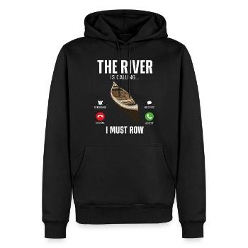 Canoe Canoeing Vintage Phone - Männer Premium Bio Hoodie - Schwarz - Vorne - Nico (187cm)