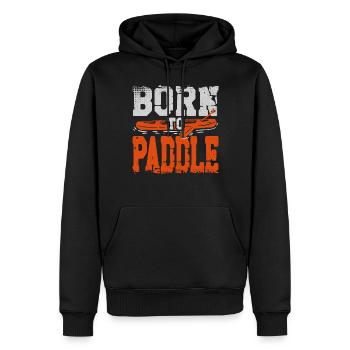 Canoe Canoeing Vintage Retro Born - Men’s Premium Organic Hoodie - black - Front - Nico (187cm)