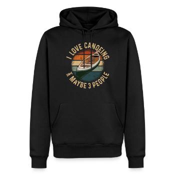 Canoë Canoë Vintage Rétro I - Sweat à capuche Premium bio Homme - noir - Devant - Nico (187cm)