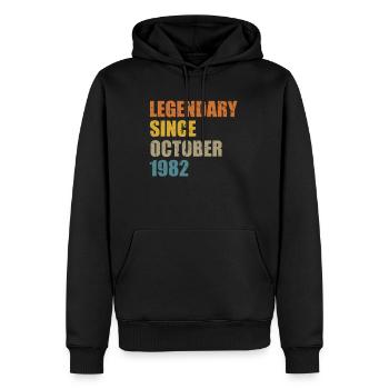 Né en octobre 1982 40 ans 40s 40e anniversaire - Sweat à capuche Premium bio Homme - noir - Devant - Nico (187cm)
