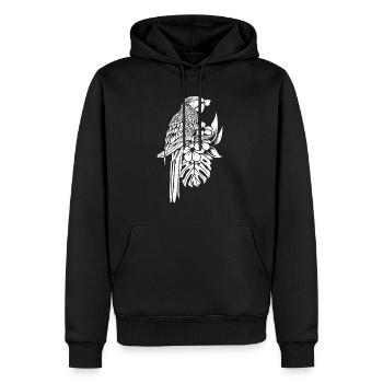 Lustiger Nymphensittich-Vogel-Papageien-Blumen - Männer Premium Bio Hoodie - Schwarz - Vorne - Nico (187cm)