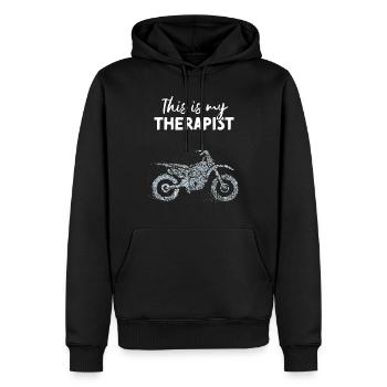 Moto Moto Thérapeute Motard - Sweat à capuche Premium bio Homme - noir - Devant - Nico (187cm)