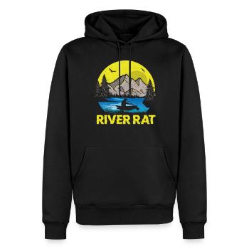 Canoe Canoeing Vintage Retro River - Männer Premium Bio Hoodie - Schwarz - Vorne - Nico (187cm)