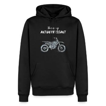 Moto MotoCycliste Motard Motard - Sweat à capuche Premium bio Homme - noir - Devant - Nico (187cm)