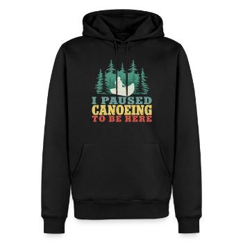 Canoe Canoeing Vintage I Paused - Men’s Premium Organic Hoodie - black - Front - Nico (187cm)