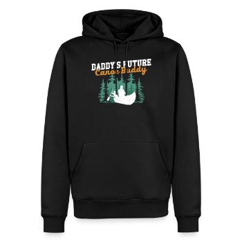Canoë Canoë Père Papa Fils - Sweat à capuche Premium bio Homme - noir - Devant - Nico (187cm)