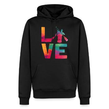 Canoe Canoeing Watercolor Racing - Männer Premium Bio Hoodie - Schwarz - Vorne - Nico (187cm)