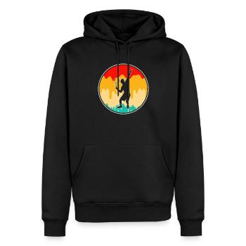 Tennis Rétro - Sweat à capuche Premium bio Homme - noir - Devant - Nico (187cm)