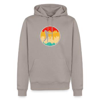 Golf Retro - Männer Premium Bio Hoodie - Taupe - Vorne - Nico (187cm)