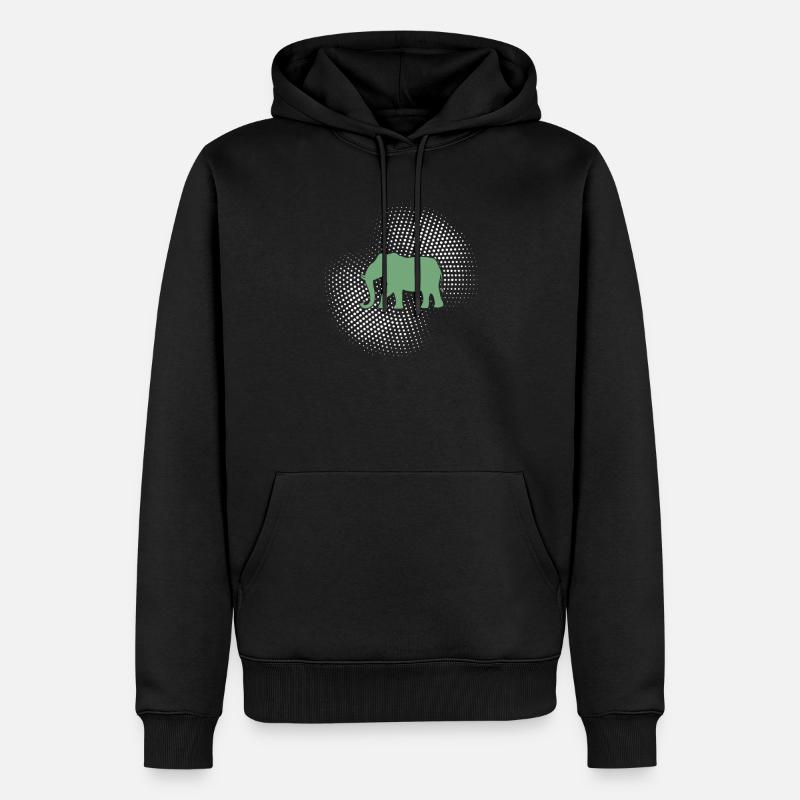 Elefant - Männer Premium Bio Hoodie - Schwarz