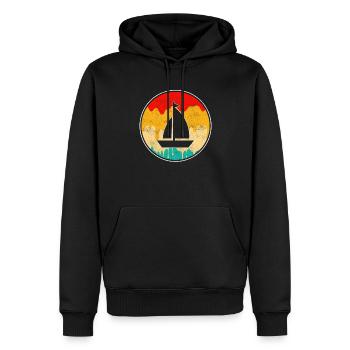Voile Rétro - Sweat à capuche Premium bio Homme - noir - Devant - Nico (187cm)
