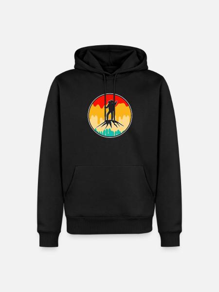 Mountaineering Retro - Men’s Premium Organic Hoodie - black