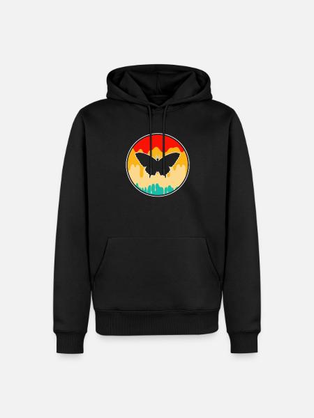 Papillon Rétro - Sweat à capuche Premium bio Homme - noir