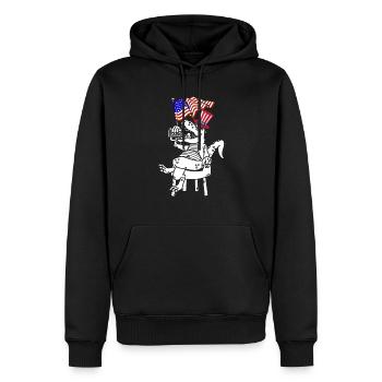 4 juillet Dinosaure Drapeau américain Dino Journée patriotique - Sweat à capuche Premium bio Homme - noir - Devant - Nico (187cm)
