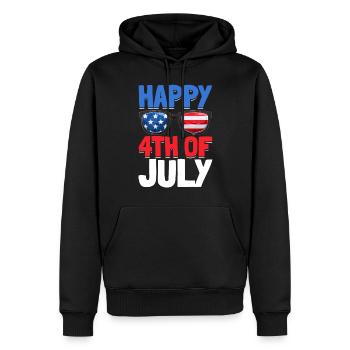 Happy 4th Of July Party US Flag Patriotic Day 4th - Männer Premium Bio Hoodie - Schwarz - Vorne - Nico (187cm)