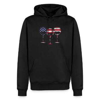 4th Of July Party Patriotic Day 4th Of July Wine - Männer Premium Bio Hoodie - Schwarz - Vorne - Nico (187cm)