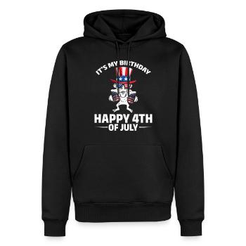 4th Of July Party It's My Birthday Happy 4th Of - Männer Premium Bio Hoodie - Schwarz - Vorne - Nico (187cm)