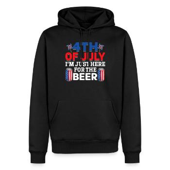 4th Of July I'm Just Here For The Beer Patriotic - Männer Premium Bio Hoodie - Schwarz - Vorne - Nico (187cm)