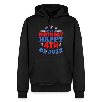 It's My Birthday Happy 4th Of July - Männer Premium Bio Hoodie - Schwarz - Vorne - Nico (187cm)