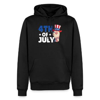 Drôle de lama patriotique Journée patriotique 4 juillet - Sweat à capuche Premium bio Homme - noir - Devant - Nico (187cm)