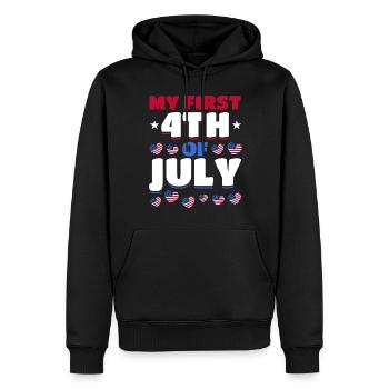 Journée patriotique Drapeau américain 4 juillet Fête Ma première - Sweat à capuche Premium bio Homme - noir - Devant - Nico (187cm)