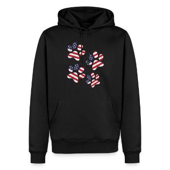 4 juillet Pattes de chien Drapeau américain Patriotic Day Dog - Sweat à capuche Premium bio Homme - noir - Devant - Nico (187cm)