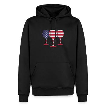 4 juillet Fête Fête patriotique Vin Drapeau américain 4ème - Sweat à capuche Premium bio Homme - noir - Devant - Nico (187cm)