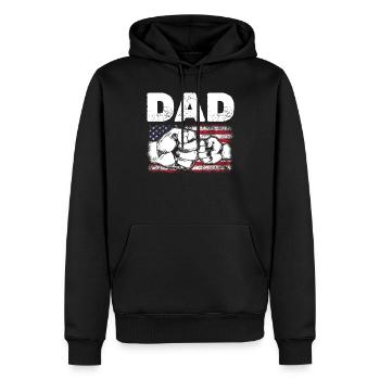 US Flag Dad & Son Fist Bump Patriotic Dad 4th Of - Männer Premium Bio Hoodie - Schwarz - Vorne - Nico (187cm)